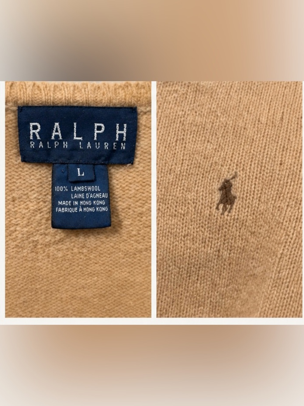 Ralph Lauren Women's V-Neck Sweater in Camel - Picture 3 of 3